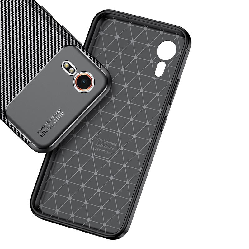 TPU Case for Samsung Galaxy Xcover7 Anti-Scratch Carbon Fiber Texture Phone Cover