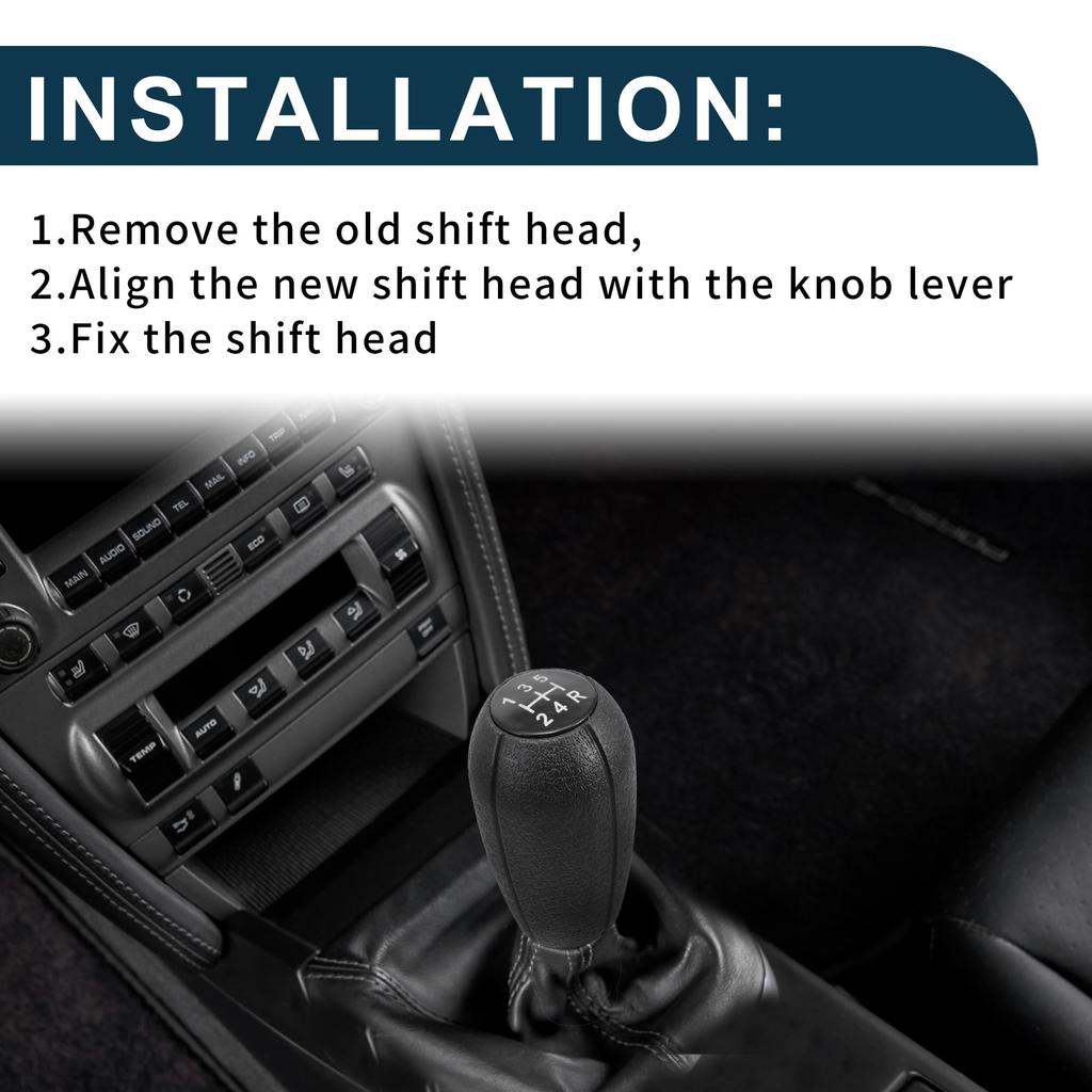 TUCKBOLD Manual Gear Shift Knob for Peugeot 306 Black Plastic 5-Speed 1994-2002 (1pc)