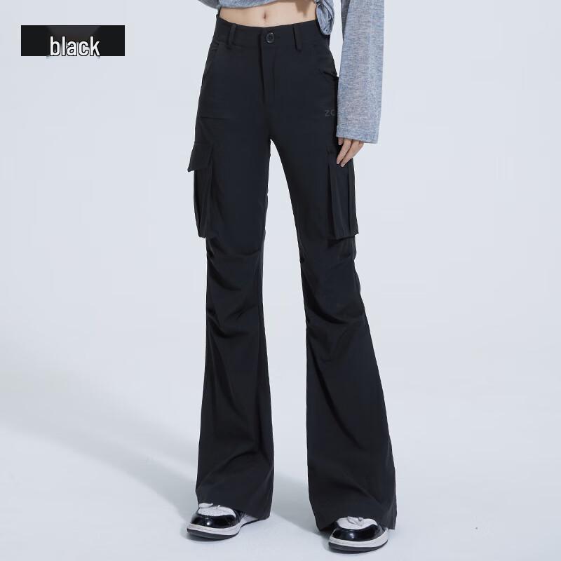 

Zauo Women s High-Waist Sun-Protective Flared Workwear Pants S