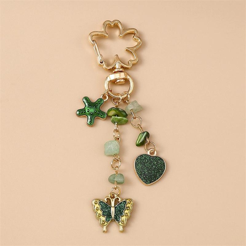Cute Enamel Flower Butterfly Pendants for Key Holder Women Girls Decor DIY Jewelry Gifts Bag Charm