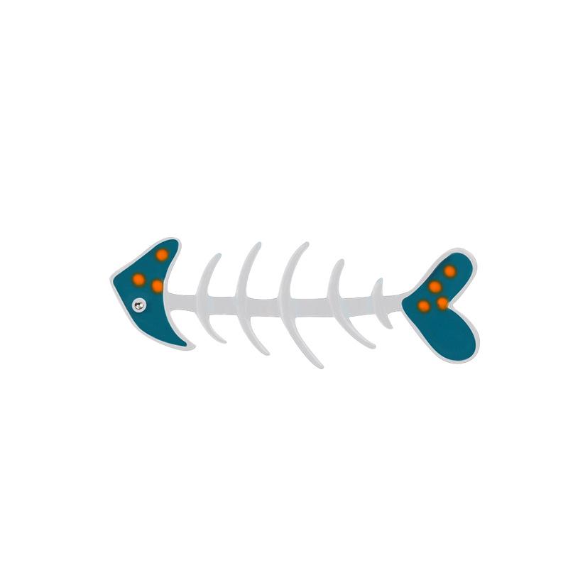 Cute Cat & Fishbone Cartoon Brooch Pin