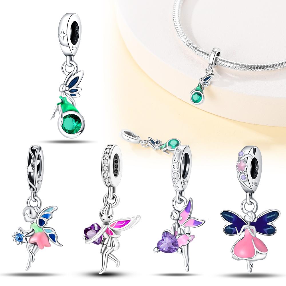 Copper Charms Flower Fairy Pendant For Dangle Pendant Bead Jewelry Beads  New Gifts For Women