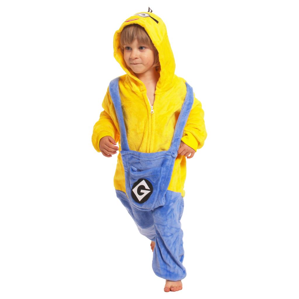 Piżama dla dzieci dziecięca kigurumi onesie kostium minionek żółty 115-125