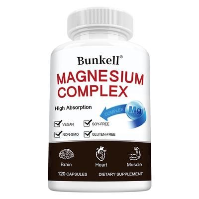 Highly Absorbable Magnesium Complex: Glycine, Citrate, Malate Magnesium 120 Capsules