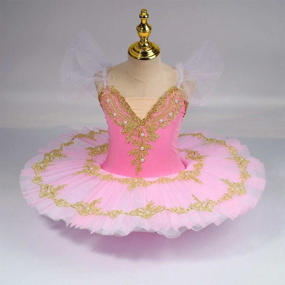 Perlové dětské baletní šaty Moderní oblečení na vystoupení Módní princeznovské šaty Děti Dívky