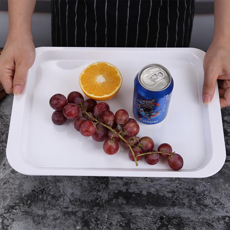SMVP White Rectangular Melamine Serving Tray