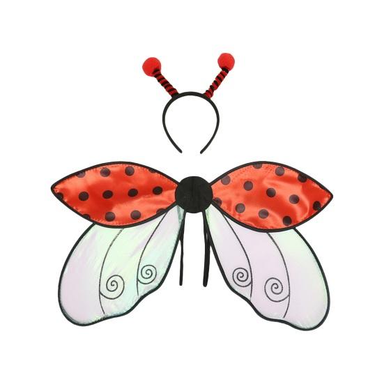 Ladybug Cosplay Wing Universal Ladybird Dress-Up Wing Fairy Wing Costume Accessories for Stage Performance Halloween Parties Photo Props