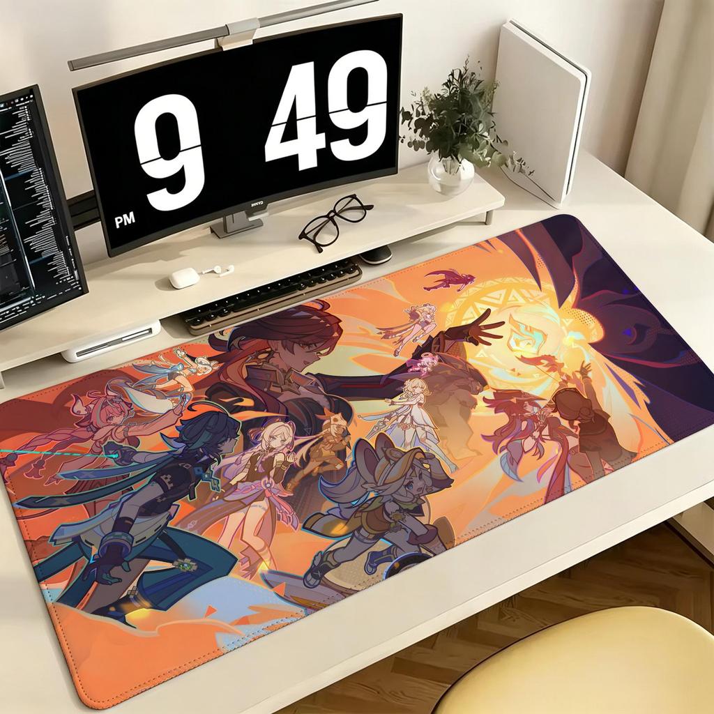 Genshin Impact Mavuika Pro ESports Xxl Gaming Mousepad Extra Large NonSlip Stitched Edge Keyboard Laptop Desk Mat For Pc Gamer