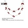 Seasonal Home Accents Christmas Velvet Bow Faux Pearl Garland, 2 Layers Beads Festive Party Hanging Ornaments String Strand for Tree, Wreath,