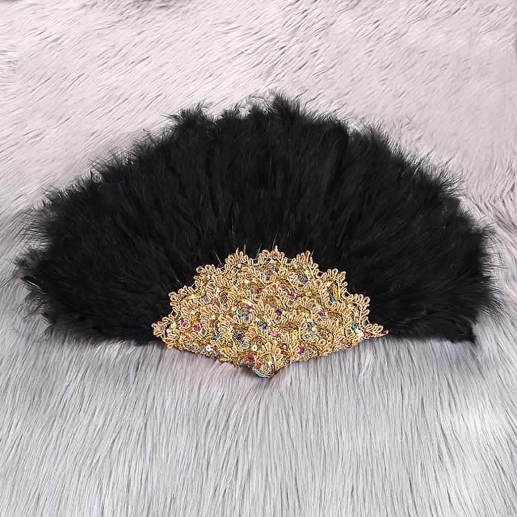 0s Retro Style Folding Fan Woman Dancing for Costume Show Party Wedding Decoration