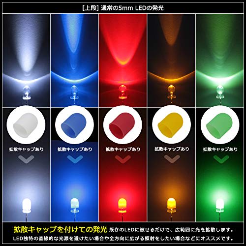 Kaito Denshi (Kaito Electronics) 5mm Light Diffuser Cap for Bullet-Shaped LEDs, OptoSupply Red, OS-CAP-5MK-1 (10 pieces)