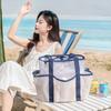 Women Mesh Beach Bag Large Capacity Multi Pockets Shoulder Tote Lightweight Waterproof Travel Storage Bag Summer Handbag