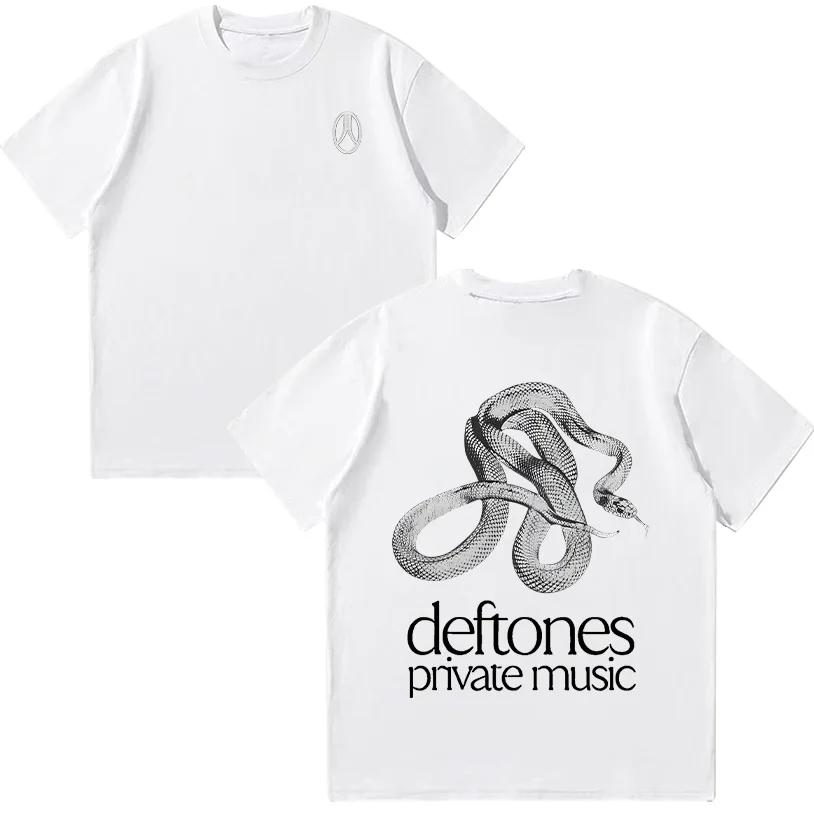 

Deftones Футболка с частной музыкой Рок-музыка Футболки группы Летняя Металл Круглый вырез Дышащая Короткий рукав Унисекс Модная футболка Хлопок 4XL