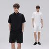 Men's Solid-Color Minimalist Versatile Casual Set Trendy Summer Shirt and Shorts Two-Piece Set