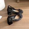 Block Heel High Heels Women's French Platform Ballet Shoes