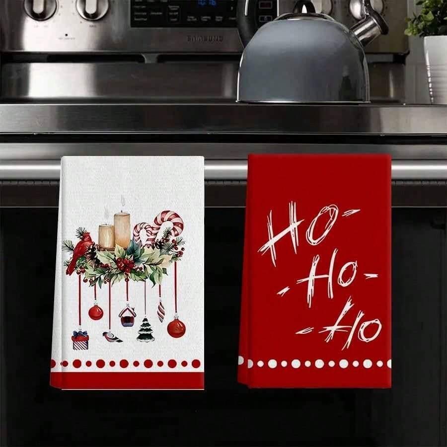 1pc/2pc/4pc/pack Christmas Scrub Sponge Creative Kitchen Dish Cloth Festive Cleaning Decor for Home & Table Kitchen Dish Towel Xmas Cleaning Supplies