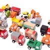 12 Pieces Joint Car Toy Wooden Push & Go Vehicle for W/ Moveable Joints Anti-Collision Toddler for Play Vehicle Children