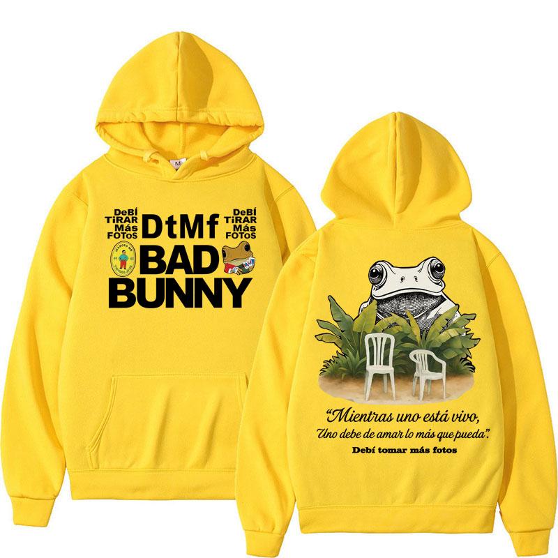 Famous Bad Bunny Debi Tirar Mas Fotos DTMF Hoodie Men Women Fashion Hip Hop Sweatshirt Oversized Fleece Long Sleeve Male