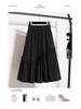 Plus Size Elegant A-line Fluffy Skirt - Spring/Summer Korean Style, Casual High-Waisted, Versatile Mid-Length Skirt