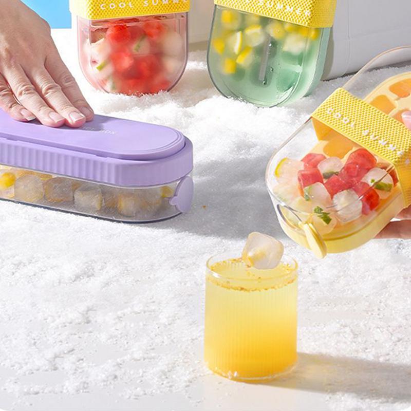 Creative Silicone IceCube Mold With Straw Large-capacity Ice Trays Food Grade Ice Maker Reusable Water Cup Kitchen Gadgets