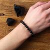 Classic Black Obisidian Bead Bracelet for Men Natural Stone Shiny Black Onyx Handmade Bracelet Yoga Meditation Jewelry Wholesale