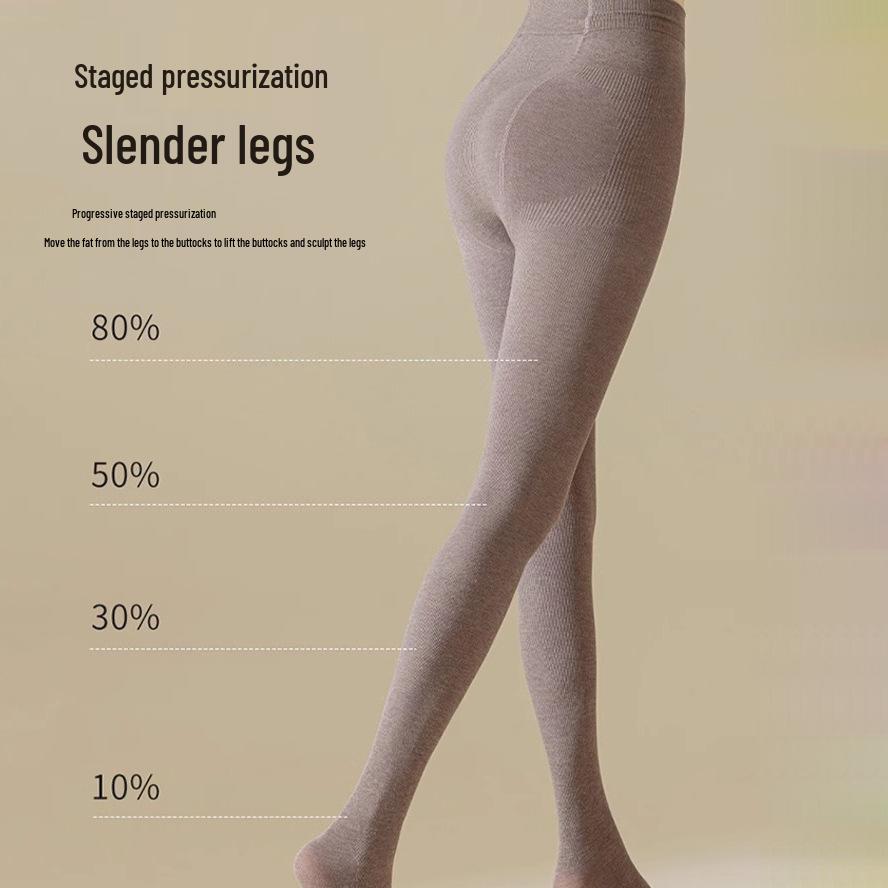 Women's Fleece-Lined Vertical Stripe Leggings – Thickened, Slimming, and Warm Cotton Stirrup Tights for Autumn and Winter.