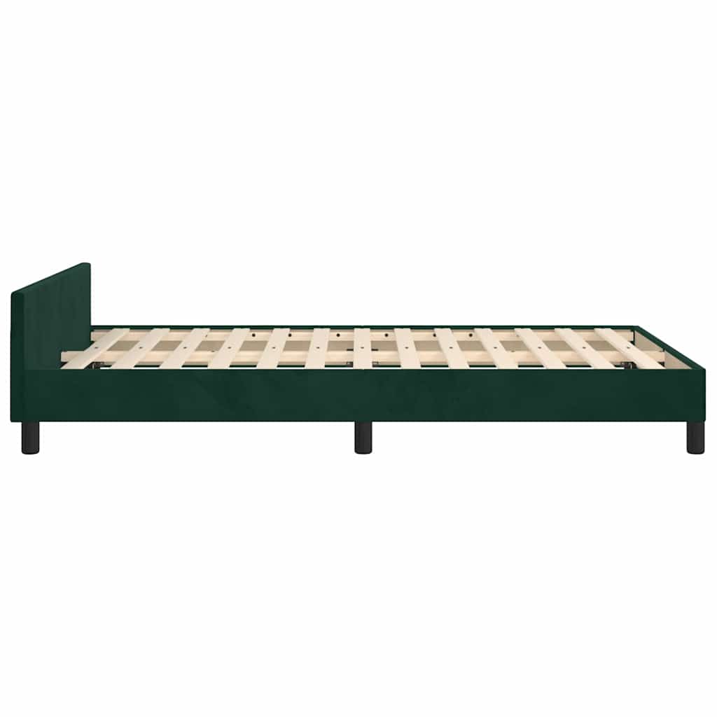 Bed Frame without Mattress Dark Green 120x200 cm Velvet