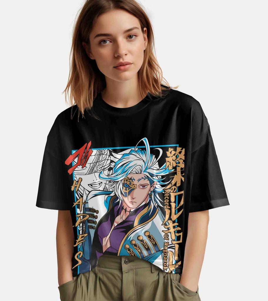 Ragnarok Shirt Top Anime T-Shirt Hades Aufdruck Herren und Damen Sommer Reine Baumwolle Bequem und Modisch Rundhals Top