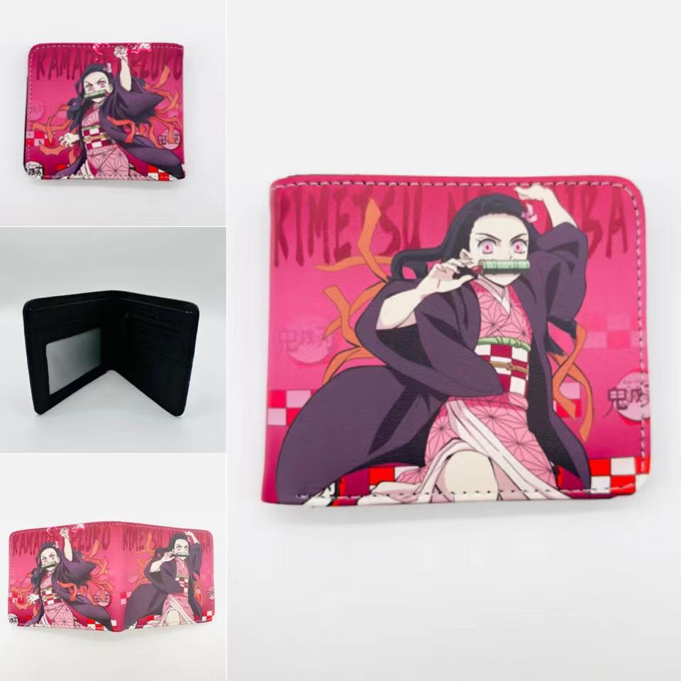Japan cartoon comics Demon Slayer Short Fold Wallet Cartoon Coin Purse Suitable for Students 0006