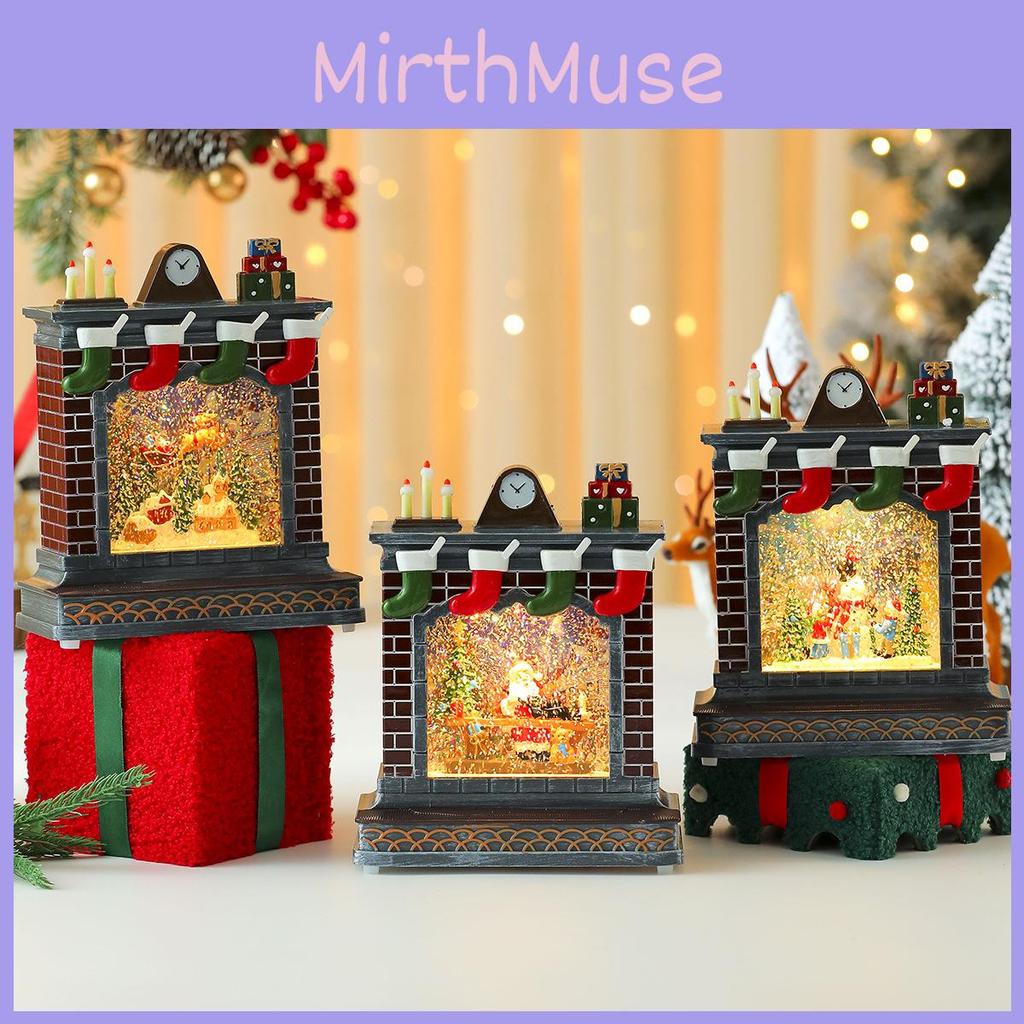 Weihnachtsszene Kamin Ornament Spieluhr mit sitzendem Älteren für Feiertagsdekoration