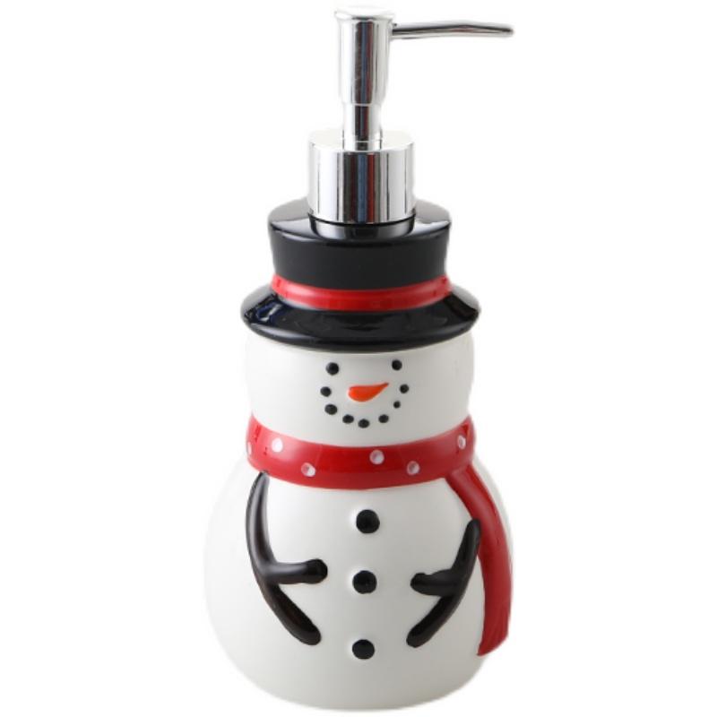 Ceramic lotion bottle Christmas hand lotion creative 3D hand-painted press bottle shampoo shower gel bottle bathroom accessories