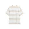 Lining Sports Lifestyle Series Striped Crew Neck Pullover Short Sleeve T-Shirt Men Tops Off-White AHST185-4