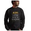 Sweat - Alexis - Noir - Manches Longues - Col Classique - Personnalisé