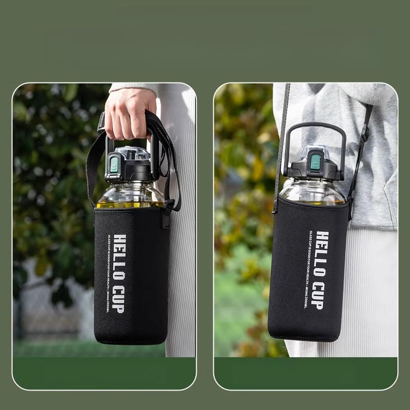 Sport Glasbecher Große Kapazität Verdickt Tee Wasser Trennung Teeflasche Tragbar Hoch Borosilikat Kessel