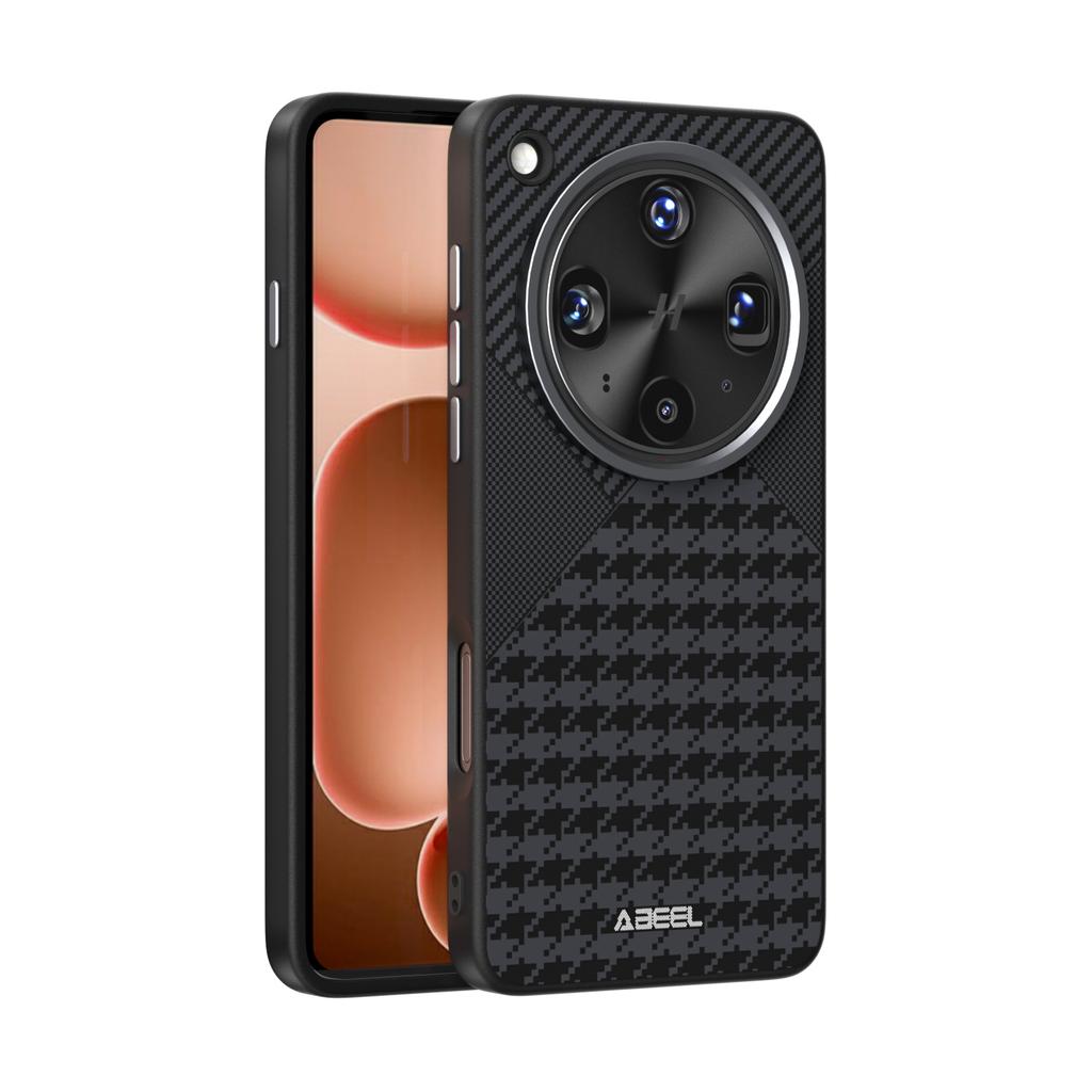 For OPPO Find X8 Ultra Case Magsafe Magnetic Wireless Charging Carbon Graid Pattern Camera Circle Mobile Phone Case
