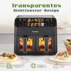 9L Air Fryer with Double Chamber, Fryer with LED Display, Adjustable Time and Temperature 80-200℃