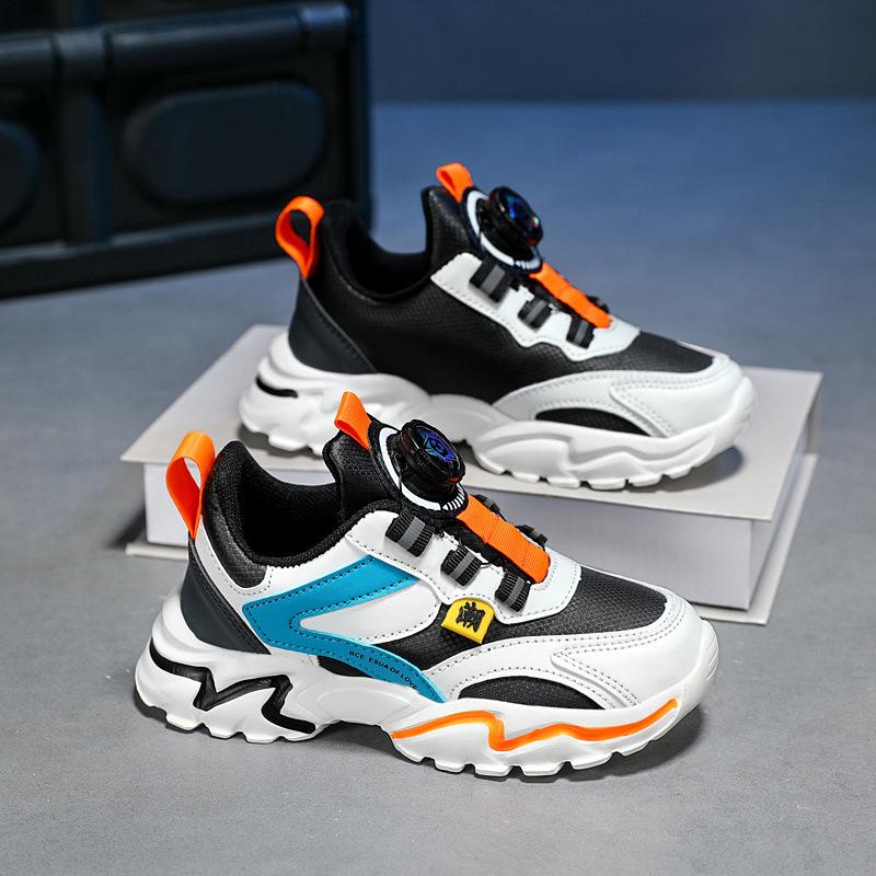 Children's shoes Boys' shoes Autumn and winter new leather waterproof middle and older children's sports shoes Primary school boys running shoes