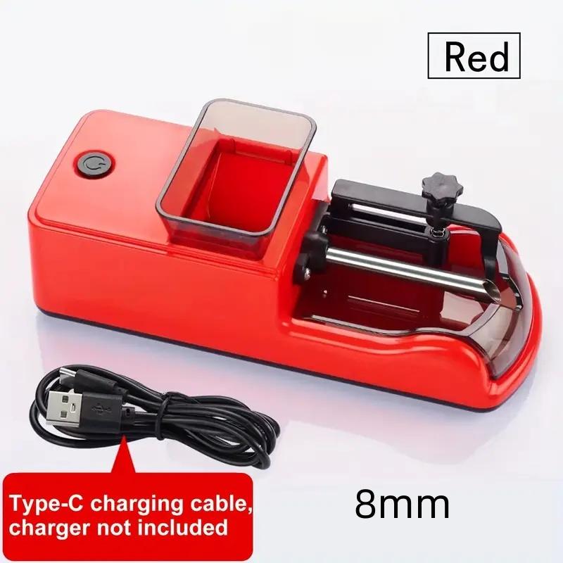 Automatic Triple Size Electric Cigarette Rolling Machine, 8.0/6.5/5.5mm Adjustable High Power Roller for Home Use