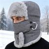 Verdickte Warme Schirmmütze Mit Ohrenklappen Dickes Kunstfellfutter Bequeme Trappermütze für Männer Frauen Kaltes Wetter Outdoor Sportbekleidung