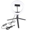 UN‑206 3‑Color 20cm Ring Light LED Tripod Stand Arc Fill Lamp for Beauty Photography Live