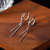 Fashionable And Creative Silver Color Knotted Earrings Suitable For Men And Women Simple Tassel Chain Earrings Daily Jewelry Gifts