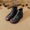 Plush Warm Cotton Shoes Ethnic Style Genuine Leather Comfortable Retro Ankle Boots