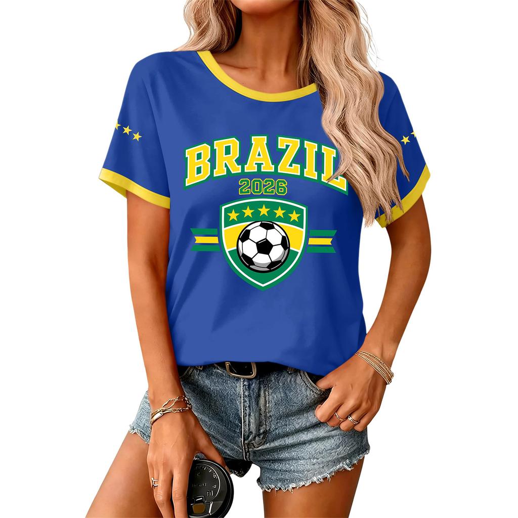 Women's Casual Short Sleeve T Shirt Letter Print Crew Neck Relaxed Fit Lightweight Tee Top for Everyday Wear