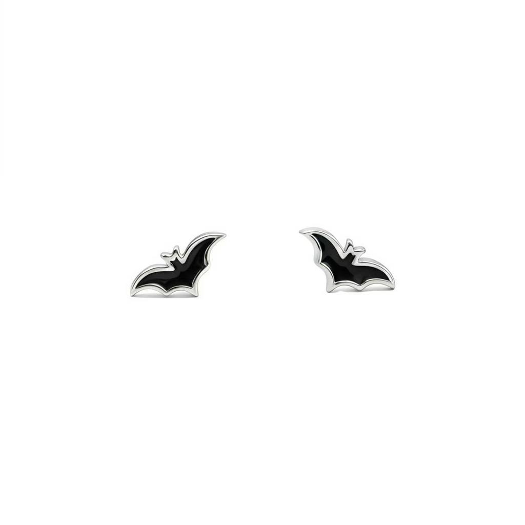 High-End S925 Silver Ghost Pumpkin Bat Halloween Earrings: Unique Minimalist Cartoon Studs for Women