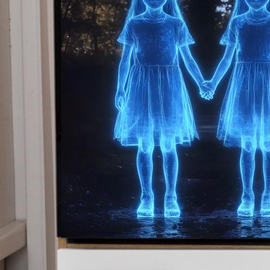 Halloween Wall Sticker Self Adhesive Scary Twins Sticker Spooky Movie Window Sticker for Bathroom Porch Indoor Outdoor Haunted House Themed Decoration