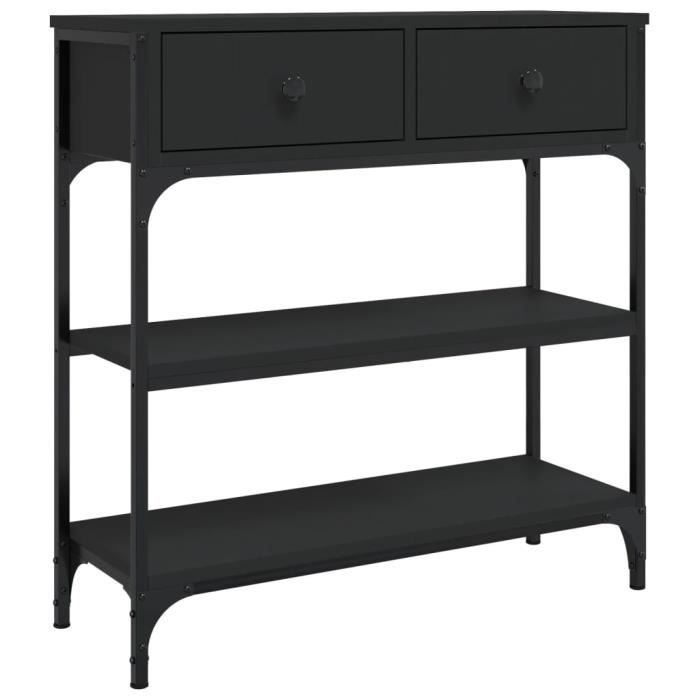 VidaXL Table console noir 72,5x25x75 cm bois d'ingénierie 834185