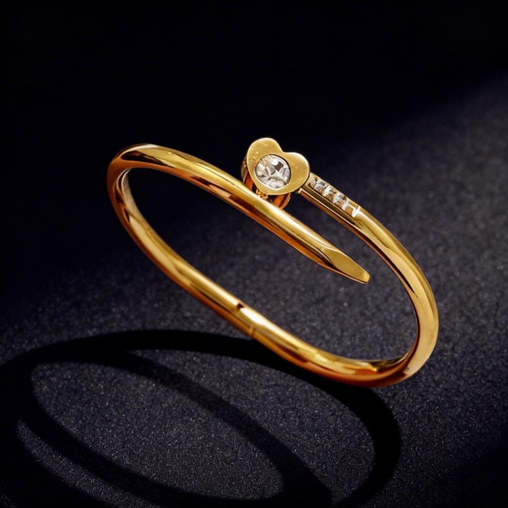 Bracciale da Donna Semplice e alla Moda in Acciaio Inossidabile con Intarsi di Strass - Gioiello con Fibbia in Titanio Anti-Sbiadimento