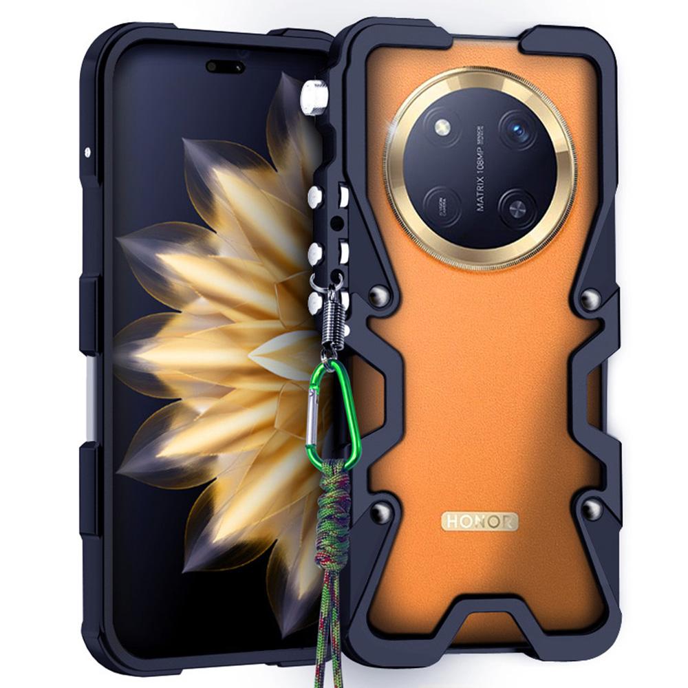 

For Honor X60 Pro 5G Bumper Case Aluminium Alloy Metal Phone Shell Cover Black