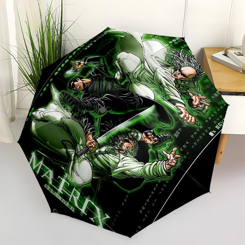 1pc The Matrix Reloaded Artwork Umbrella with Plastic Handle,Suitable for All Seasons Travel Outdoor Multi-functional UmbrellaDCS238