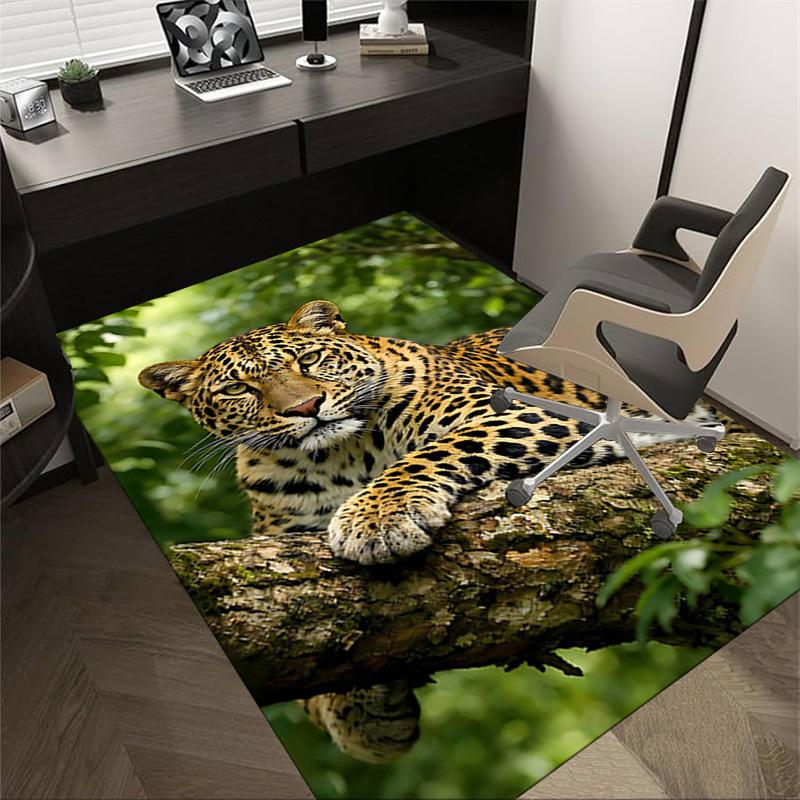 

1PC Leopard Non-Slip Floor Carpet Compatible for Office&Living Room&Dining room - Flat-Weave Machine- Soft & Pattern-E243 60cm by 90cm